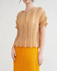 Luxury Crinkled Pleats Top