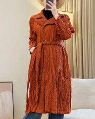 Luxury Pleated Trench Coat