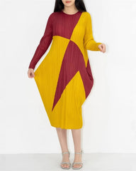 Luxury Geometric Pleated Dress
