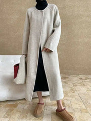 Luxury Wool-Blend Scarf Coat