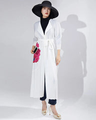 Luxury Abstract Plissé Duster