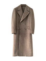 Men's Luxurious Wool Blend Long Trench Coat