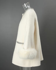 Luxury Woolen Faux Fur Coat