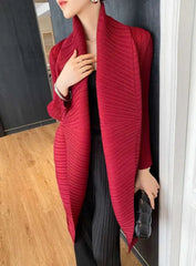 Luxury Open-Front Plisse Duster
