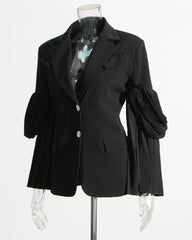 Luxury Ruffled Sleeve Blazer