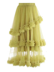 Luxe Layered Tulle Ruffle Skirt
