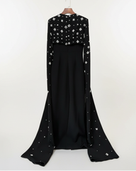 Luxury Formal Crystal Cape Dress