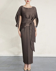 Luxury Pleated Shawl Dress