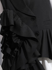Luxury Ruffle Asymmetrical Vest