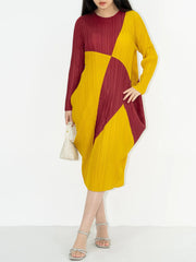 Luxury Geometric Pleated Dress