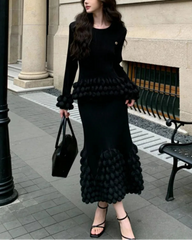 2-Piece Bubble Pleated Skirt Set