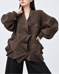 Unique Sculptural Pleated Jacket