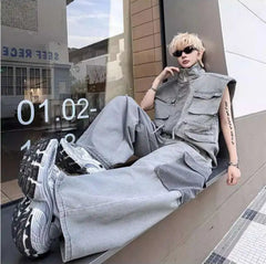 Men's Streetwear Cargo Vest & Pants