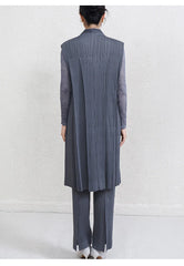 Truly Pleated Longline Vest & Trousers