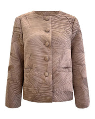 Luxury Pleated Collarless Jacket