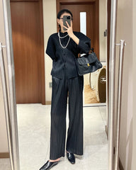 Elegant Plissé Blouse Top