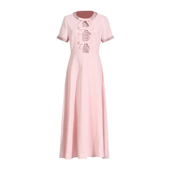 Crepe Midi Dress - Crystals & Ribbons