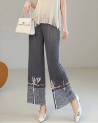 Petite Plissé Straight Leg Pants
