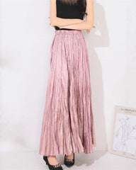 Luxury Metallic Pleats Skirt