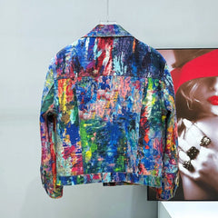 Men's Paint Splatter Denim Jacket