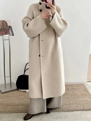Luxury Wool-Blend Tie Belt Overcoat