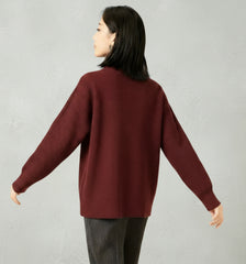 Thick Relaxed Pleated Turtleneck