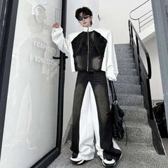 Men's Denim Two-Tone Oversized Set