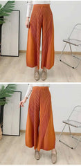 Plissé Pleated Wide-Leg Trousers