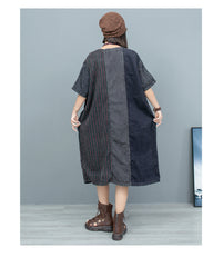 Women's Oversized Rabbit Quilted Patchwork Dress