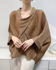 Luxury Overlap Draped Plissé Top