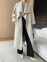 Luxury Wool-Blend Open Coat