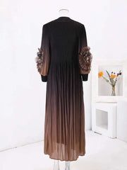 Truly Pleated Sleeveless Dress & Coat
