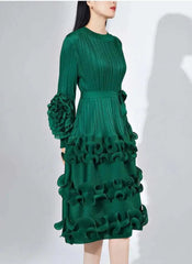 Luxury Plissé Pleated Cocktail Dress