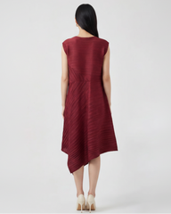 Architectural Pleated Midi Dress