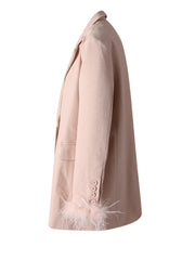 Feather Cuff Oversized Blazer