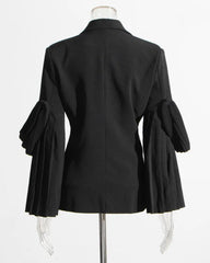 Luxury Ruffled Sleeve Blazer