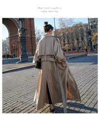 HEYFANCYSTYLE Vintage Charm Long Trench Coat