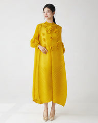 Luxe Pleated Dress with Sleeves