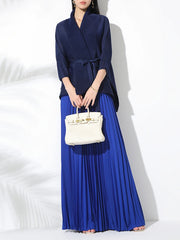 Statement Plissé Pleated Maxi Skirt & Top