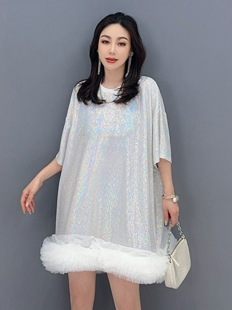 Glam Aura Iridescent Mini Dress