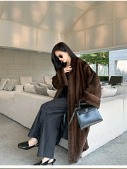 Women's Cozy Luxe Longline Faux Fur Coat