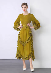 Truly Pleated Ruffle Dress