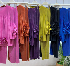 Luxurious Pleated Pants Set