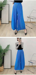 Plissé Pleated Wide-Leg Trousers