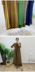 Luxury Pleats Dress & Coat Set