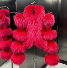 Luxury Fox Fur Cropped Coat