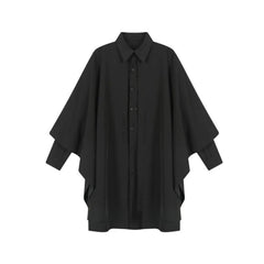 Men's Oversized Mantle Long Sleeve Drape Shirt