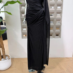 Luxury One-Shoulder Ruched Dress