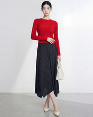 Luxury Pleated Two-Tone Dress