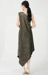 One-Shoulder Pleated Dress
